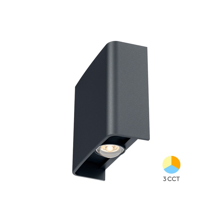 CORP LED PT, 2x1W 3in1 VECTOR-B-WL GRI IP65