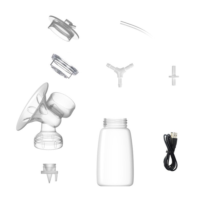 Tartozék készlet kézi mellszívóhoz, Szilikon, 9db, Fehér