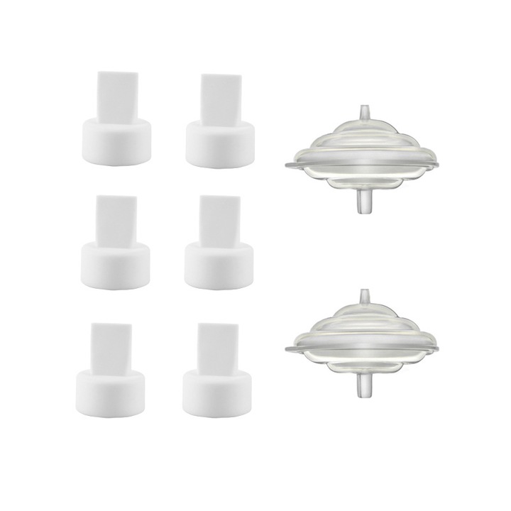 Tartozék készlet kézi mellszívóhoz, Szilikon, 8db, Fehér