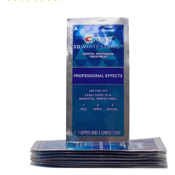 Комплект от 10 Crest 3D избелващи ленти, професионални ефекти, ниво 18, избелващи ленти