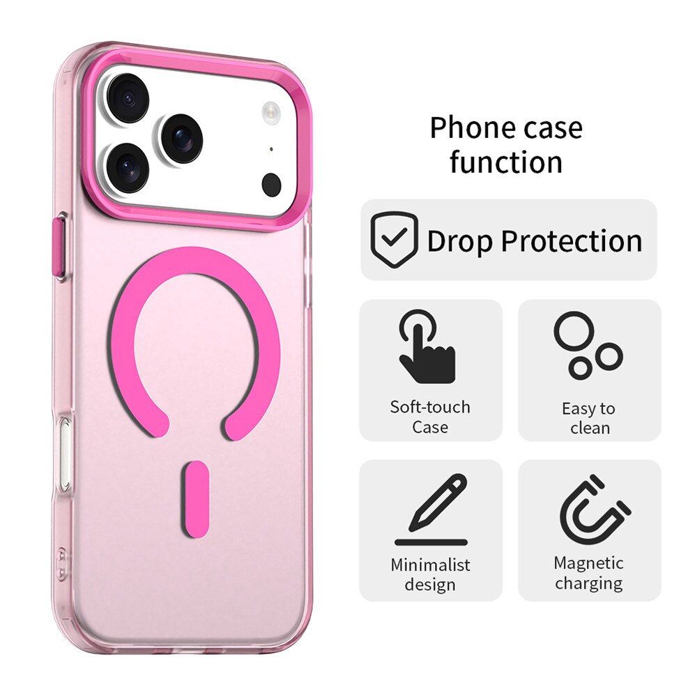 Husa premium pentru iPhone 17 Pro VivaShell Fusion compatibila MagSafe, Anti-Shock - Protectie Avansata Display & Camera - Design Slim si Elegant - roz