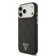 Husa telefon Guess PU Leather 4G Triangle Logo Gold Frame, MagSafe, neagra, pentru iPhone 17 Pro Max