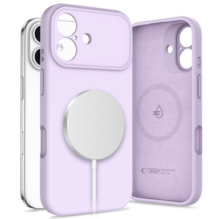 Magsafe Калъф за iPhone 17, Tech-Protect Silicone Case, Лилав