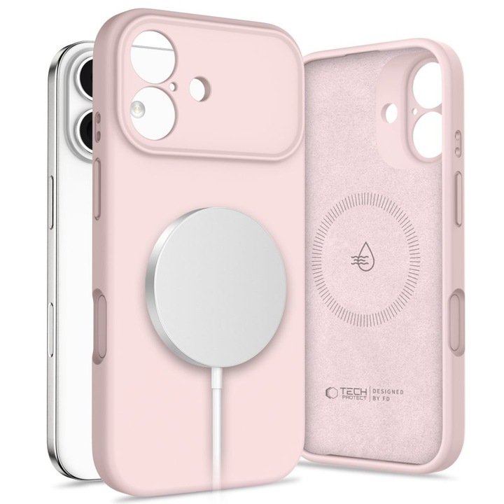 Magsafe Калъф за iPhone 17, Tech-Protect Silicone Case, Розов