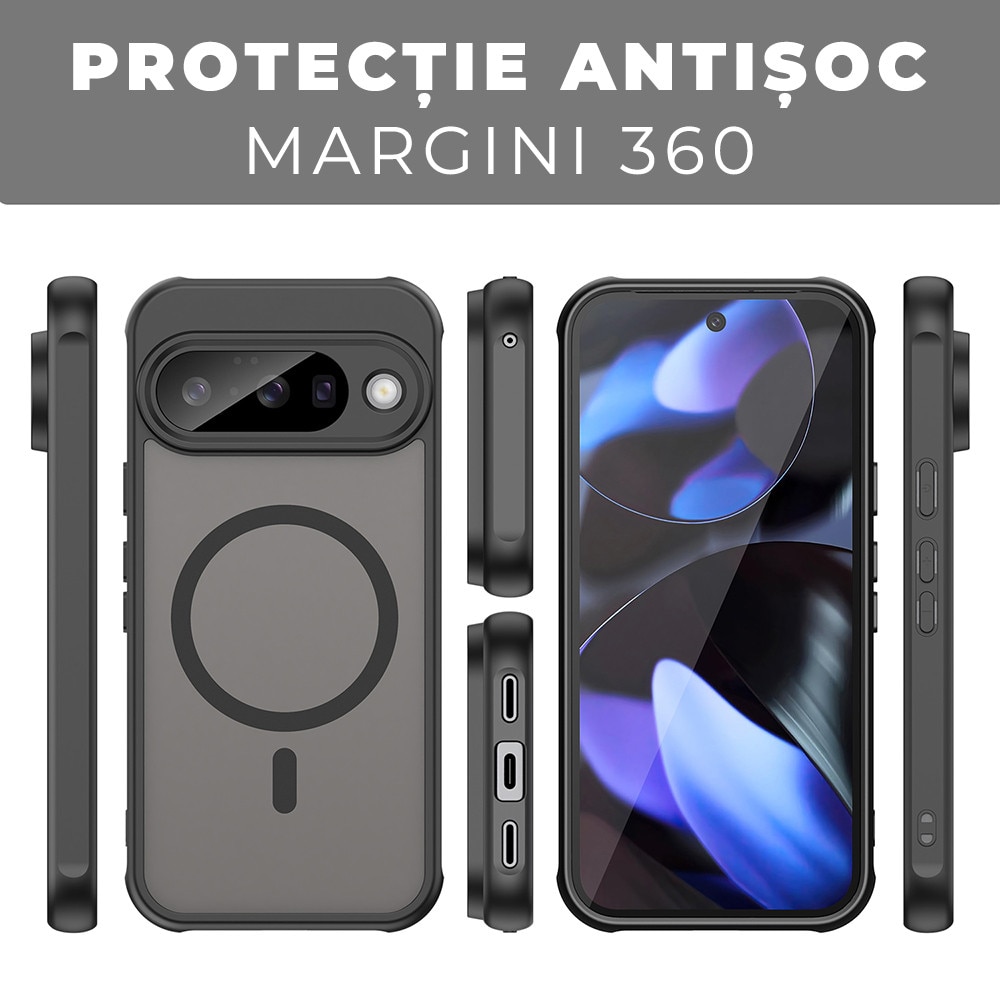 Husa pentru Google Pixel 10 Daden® HaloFrost II, MagSafe, Antisoc, Incarcare wireless, Calitate Premium, Negru