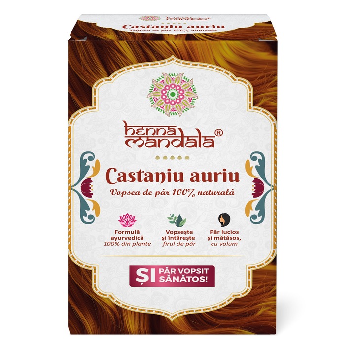 Henna Mandala Castaniu Auriu 100g
