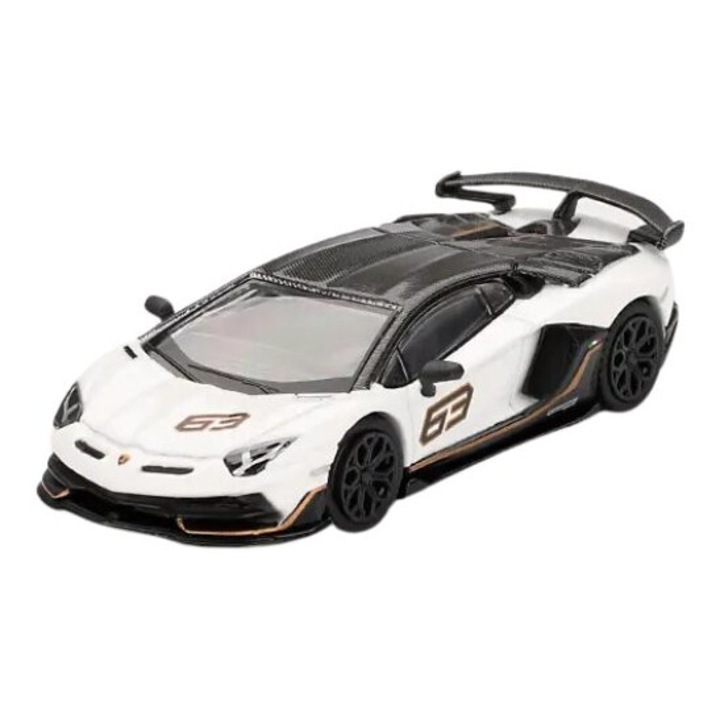 Modelautó Lamborghini Aventador SVJ 63 Bianco Asopo 1:64 Mini Gt MGT842