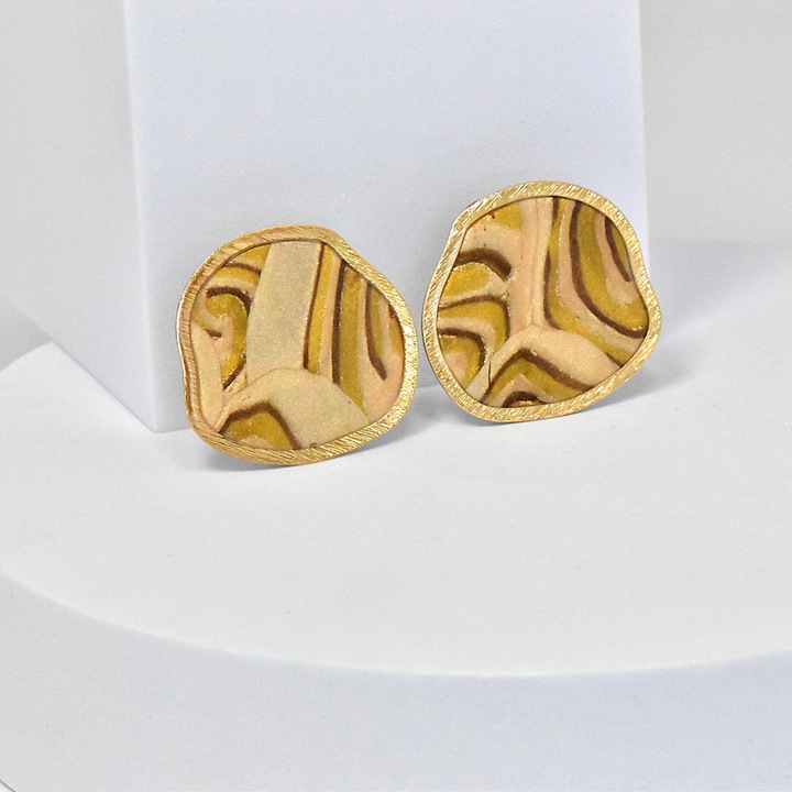 Cercei NARRU din lut polimeric si rasina epoxidica, usori, multicolor, handmade