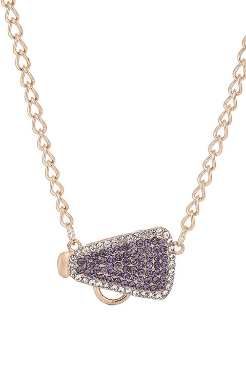 Colier cu Zirconiu Cubic, Auriu, Reglabil, Bijuterie pentru Femei, mov