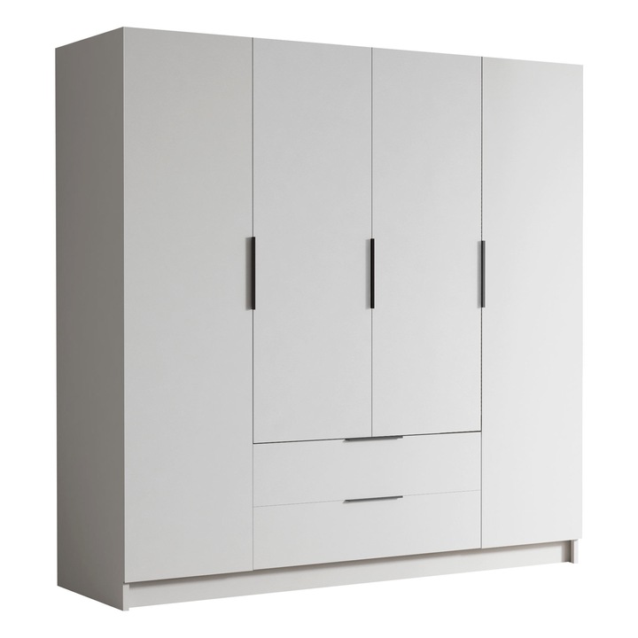 Dulap Betaso I 200, MIRJAN 24, alb + negru, 200x60x216 cm