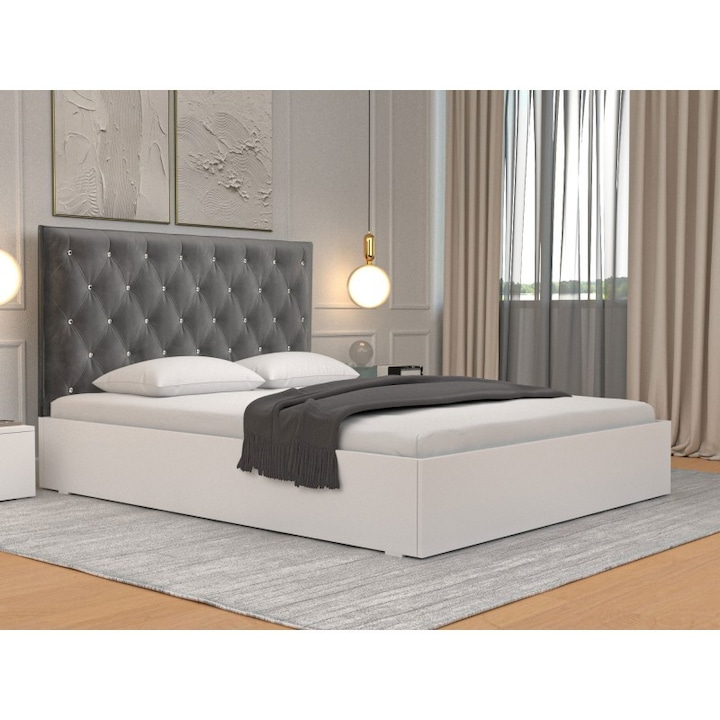 Pat Tapitat NOIR CRYSTAL Gri & Cristale Mixbo, 160×200 cm