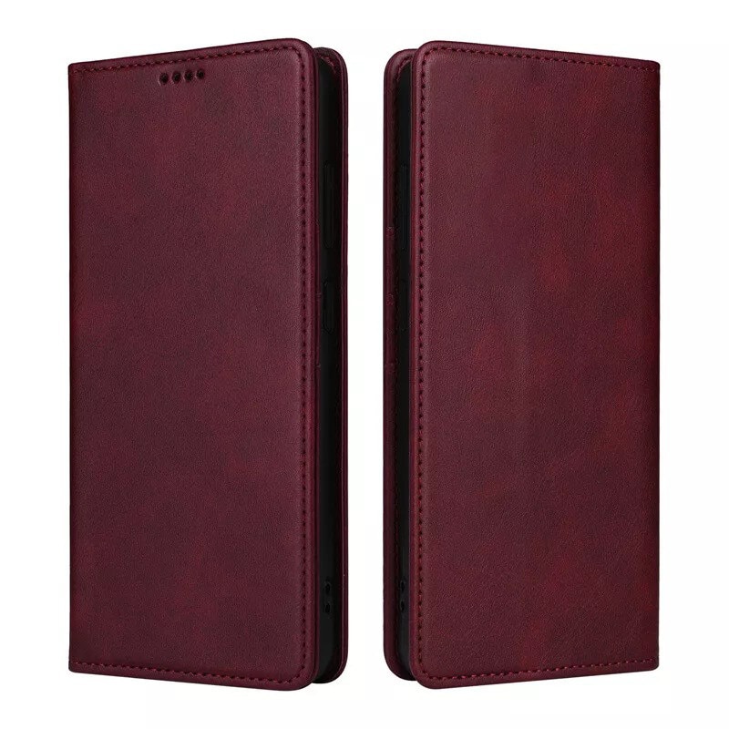 Husa pentru Samsung Galaxy A17 5G Daden® Flip Leather Deluxe, Antisoc, Inchidere magnetica, Buzunar card, Calitate Premium, Visiniu