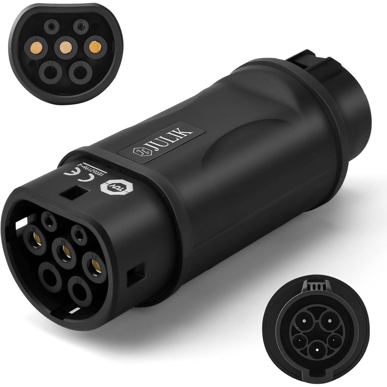 IKE様 Adaptor mufa EV de la Type 1 la Type 2, adaptor de la SAE J1772 la