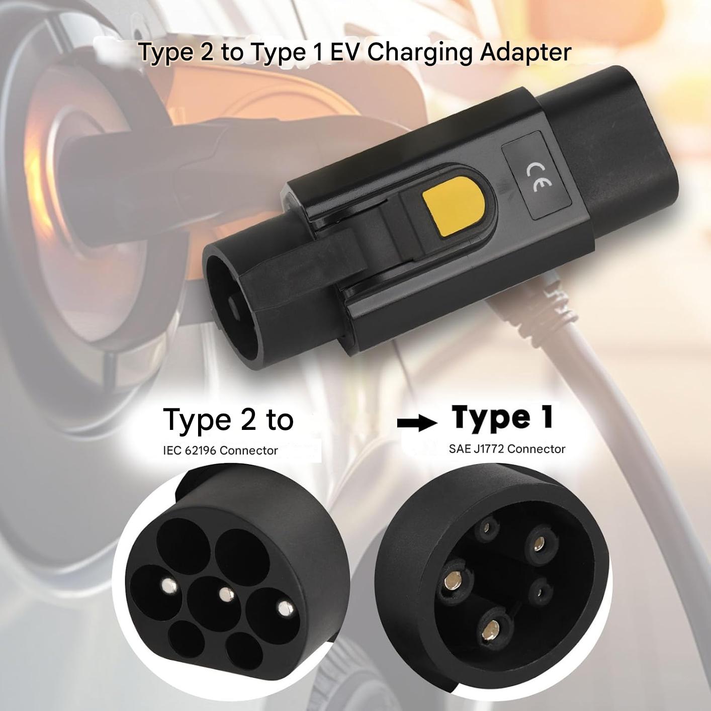 Adaptor mufa EV de la Type 2 la Type 1, adaptor de la IEC 62196 la