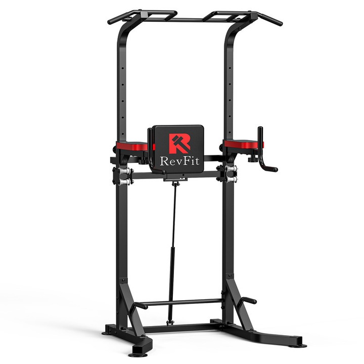 Turn de forta independent cu bara de tractiuni – Statie de dipuri reglabila pe inaltime (160–220 cm) cu spatar si sistem hidraulic – Turn de tractiuni pentru adulti si tineri