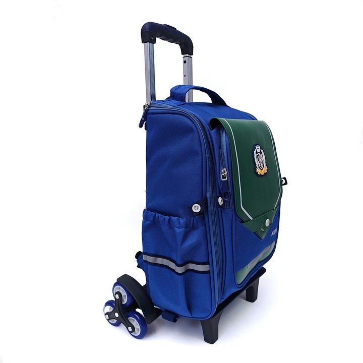 Ghiozdan troler baieti B4U, 6002-6, 40x30x17 cm, neechipat, 2 compartimente, bleumarin