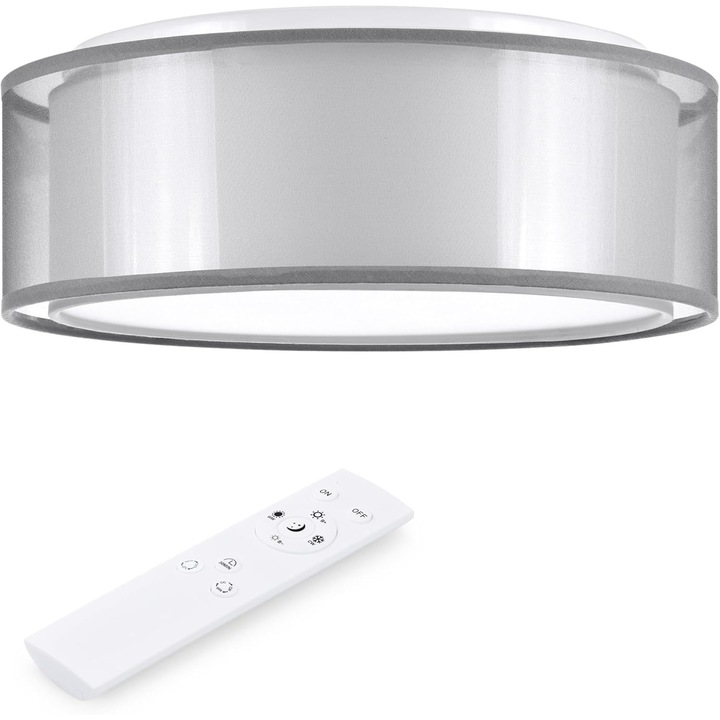 LED mennyezeti lámpa, Navaris, 2 rétegű design, állítható színhőmérséklet, távirányítóval, F osztály, 40 cm