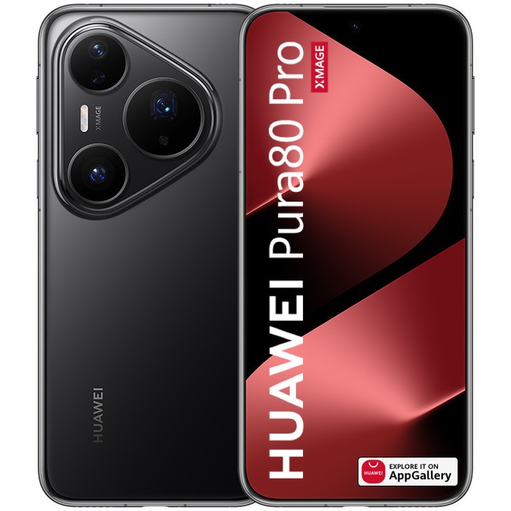 Смартфон Huawei Pura 80 Pro, 512GB, 12GB RAM, Черен цвят