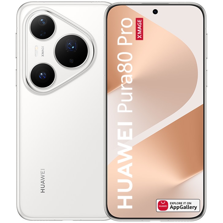 Telefon mobil Huawei Pura 80 Pro, 512GB, 12GB RAM, Glazed White