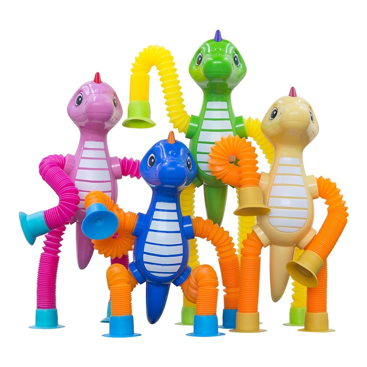 Interaktív játék Swjoyol, teleszkópos dinoszaurusz, stresszoldó, többszínű, 3 év+