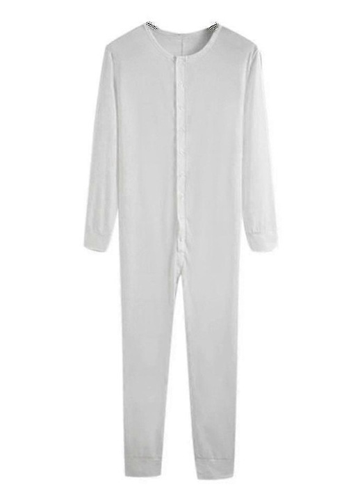 Férfi pizsama, fehér, pamutkeverék, L INTL