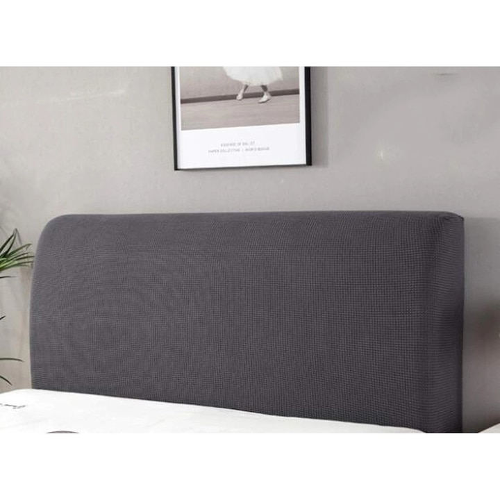 Husa pentru tablia patului Jalleria, elastica, gri inchis, 50x65x150cm