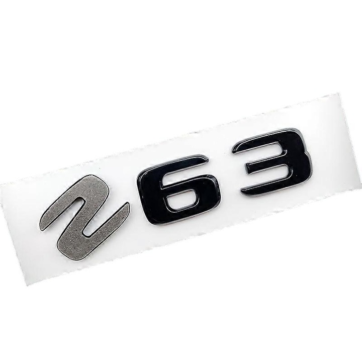 3D ABS autó csomagtartó matrica, fekete, 105x23mm, Mercedes S63 Amg W222/W221 modellekhez