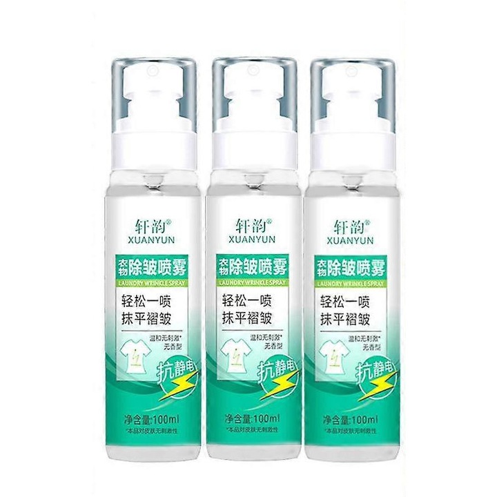 Spray pentru indepartarea ridurilor de pe haine, set 3 bucati, solutie de intretinere textile