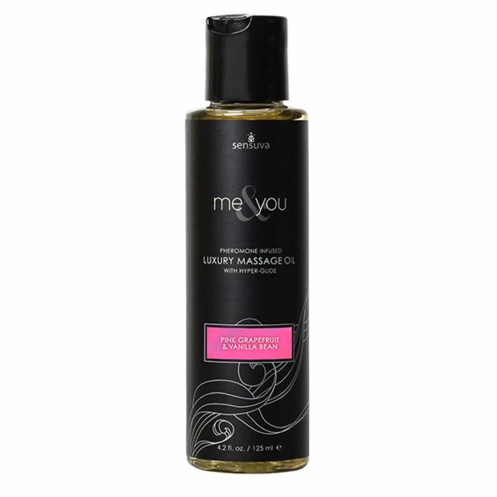 Sensuva Me & You masszázsolaj, grapefruit és vanília, 125 ml, szilikonnal, a bőr hidratálására