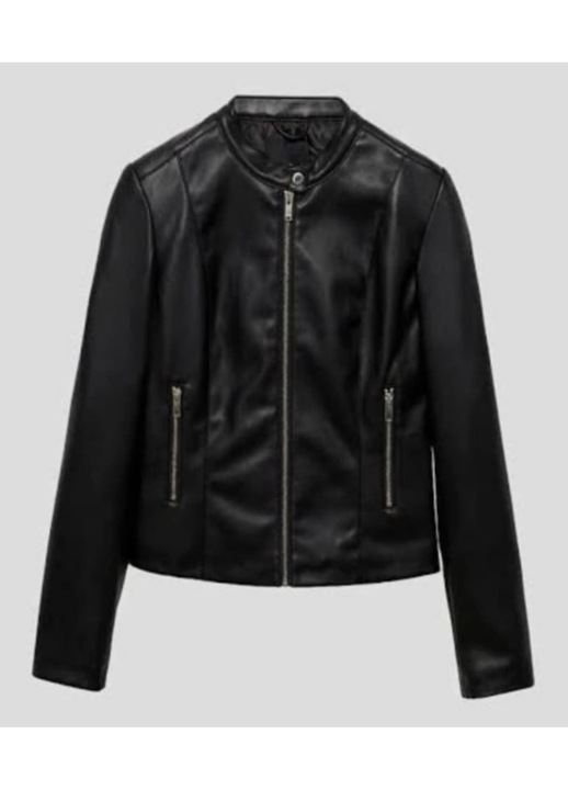 Geaca piele ecologica, dama, negru, marime s