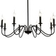Кристален полилей Oliveto 6xE14, диаметър 63 см, черен, регулируема височина