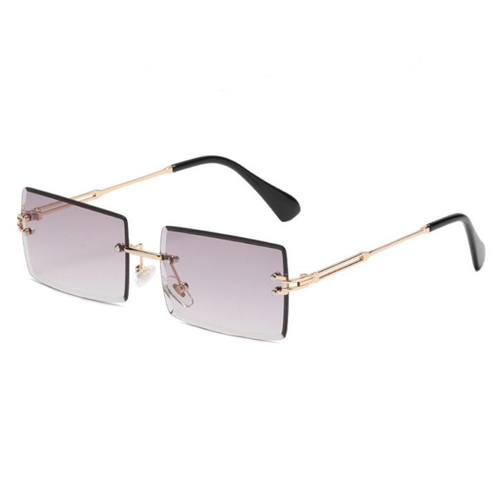 Ochelari de soare barbati, Sunglasses Polarised Metal (16031-C2) - UV Protection - Gradient Pink, Galben