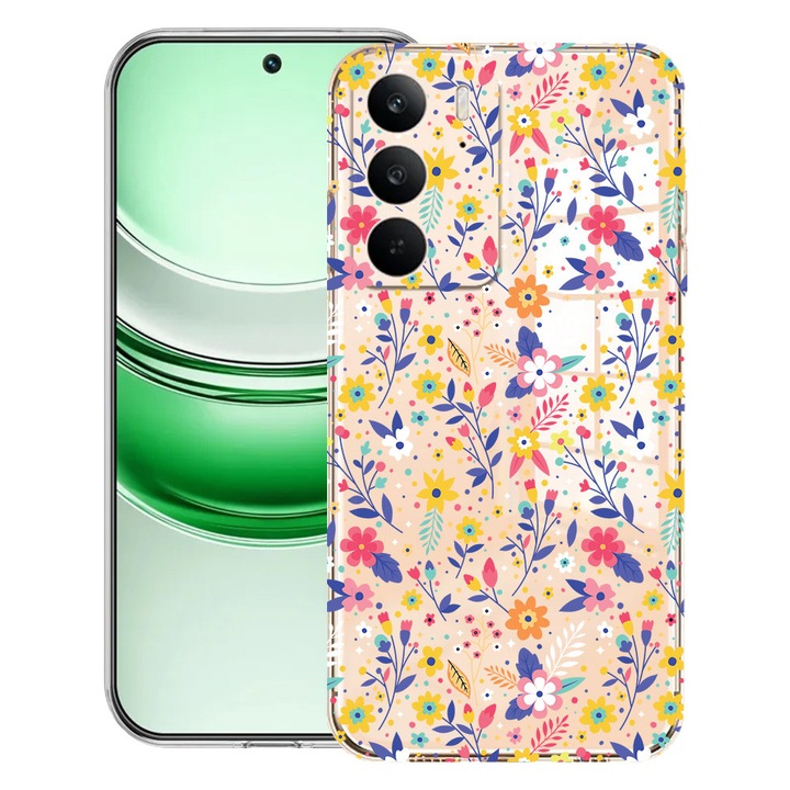 BestCase® Husa Clear Silicon pentru Realme C71, Flower Pattern, 2041144 T 955