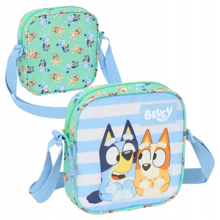 Kézitáska, Safta, Bluey Sisters, állítható pánttal, 4x16x18cm, akvazöld