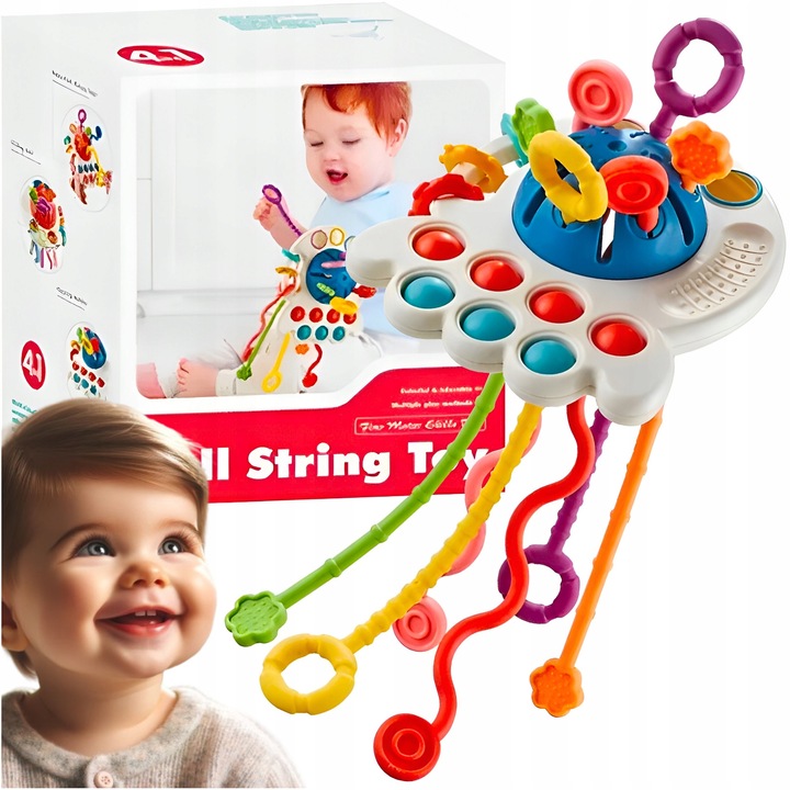 Montessori 4 az 1-ben játék babáknak, MK, M1985K, többszínű, 27x13cm