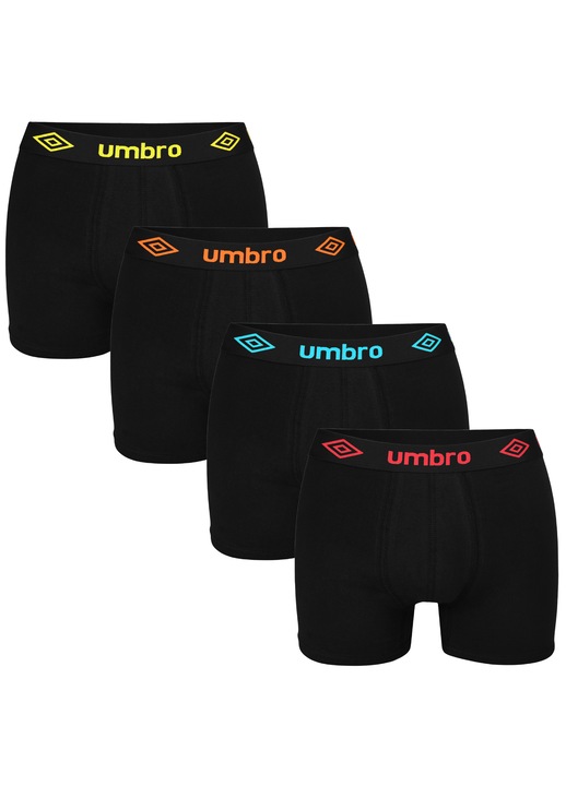 Boxeri barbati Umbro BM562, set 4 bucati, multicolor, confortabili din bumbac, Multicolor