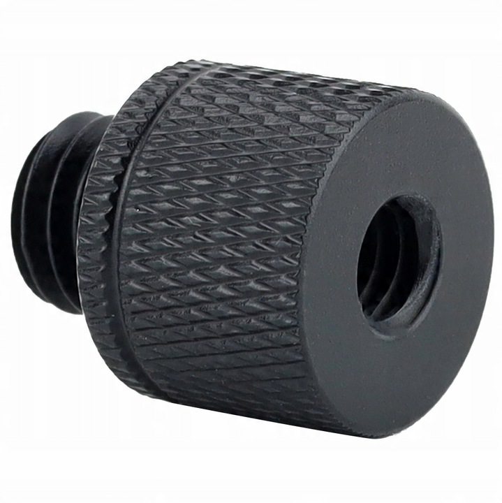 Adaptor aluminiu 1/4" pe M10, Megara, negru, 20 mm