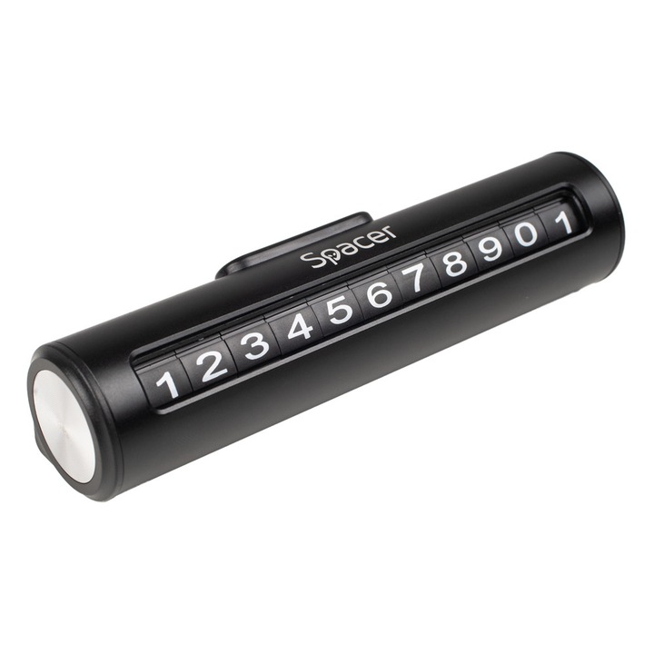 Suport numar de telefon parbriz Spacer, Functie ascundere numar, Negru