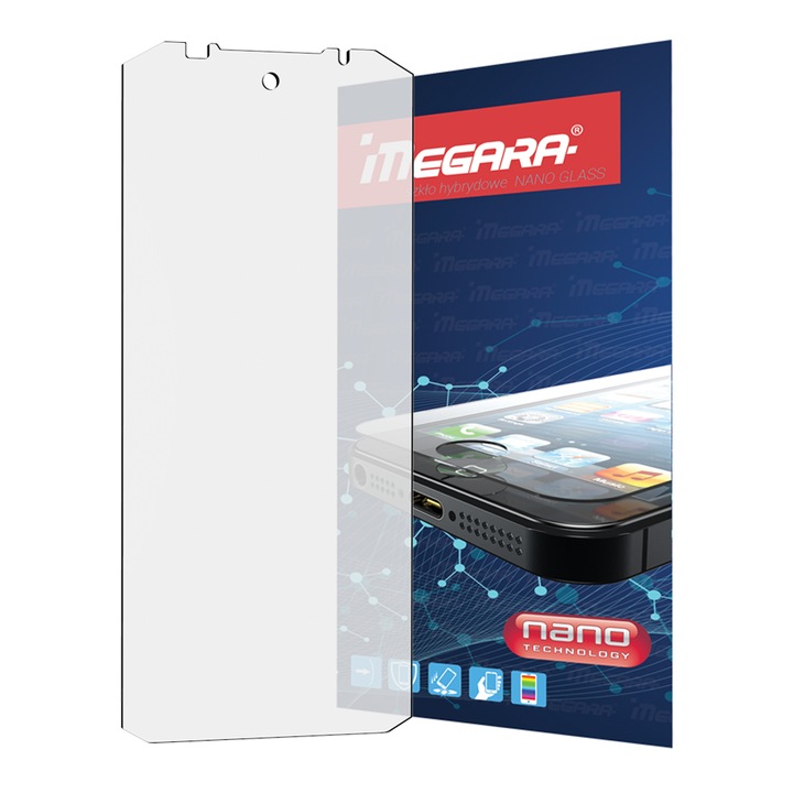 Sticla hibrida Megara pentru Ulefone Armor 27T Pro, elastica, Full Glue, finisaj lucios, 6.78 inch