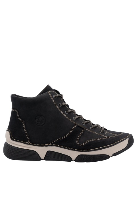 Ghete casual, dama, RIEKER, ANTISTRESS, piele naturala negru, Negru