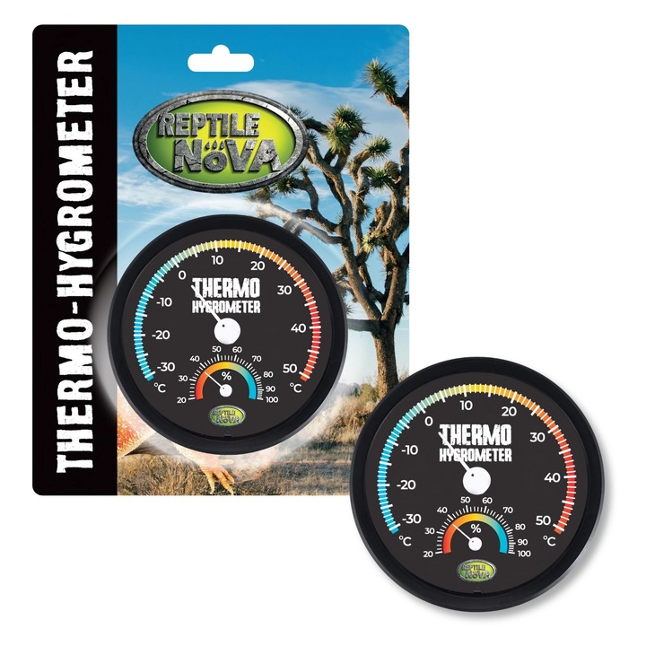 Termo-higrometru Reptile Nova 2in1, -30C la 50C, 20% la 100%, dimensiuni mici