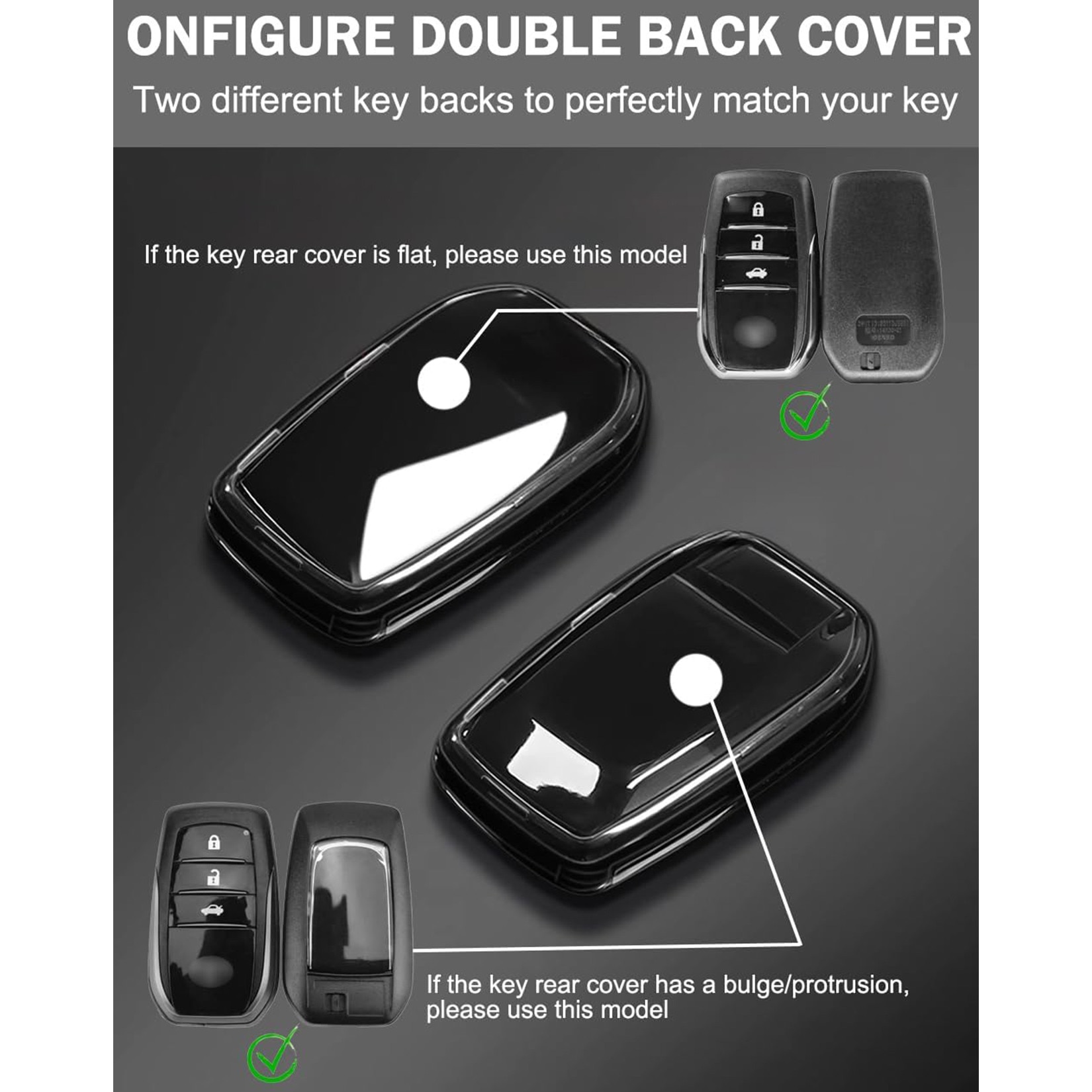 Custodia Portachiavi In TPU Per Toyota – Compatibile Con Camry, Land Cruiser, RAV4, Hilux (4/5/6 Pulsanti) - 3
