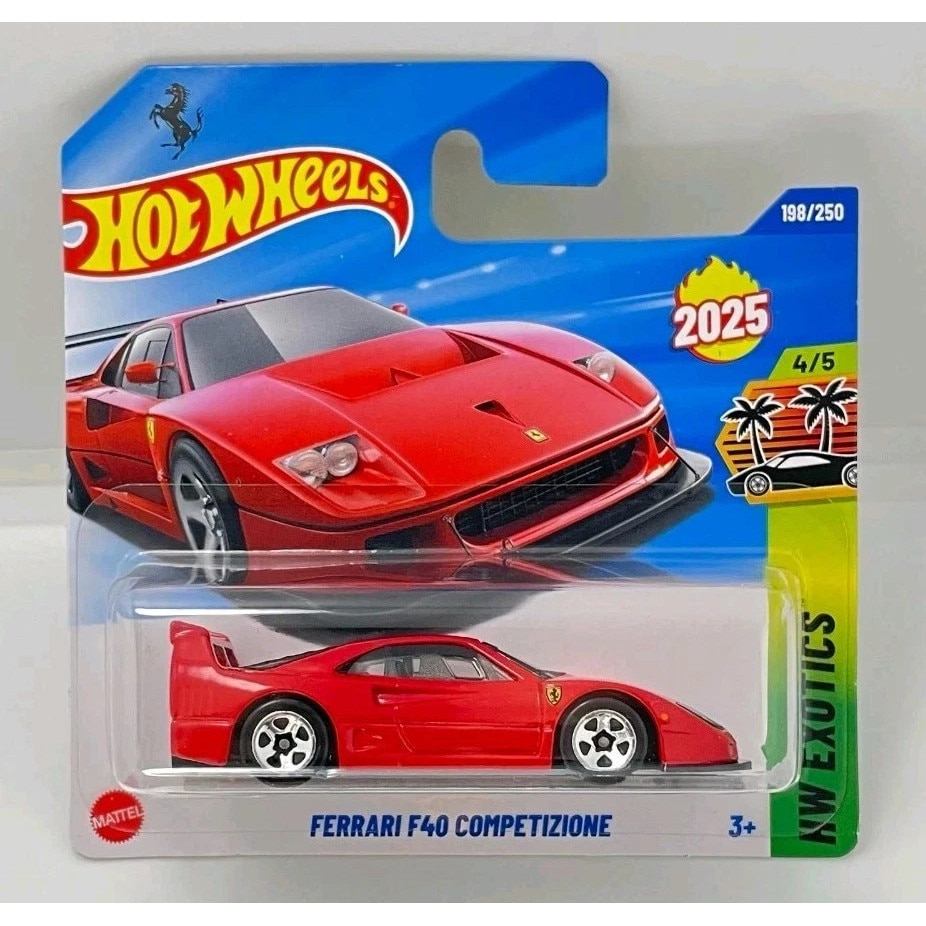 Mașină de Jucărie Hot Wheels, Ferrari F40 Competizione, roșu, 1:64