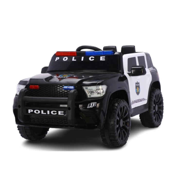 Masinuta electrica de politie Kinderauto BJNA911 4x 30W 12V 7Ah, culoare neagra