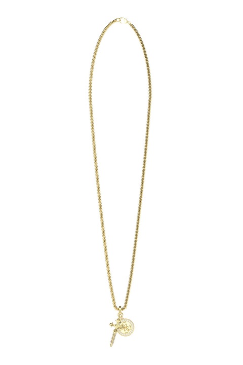 GUESS, Colier cu pandantive, Auriu, Transparent