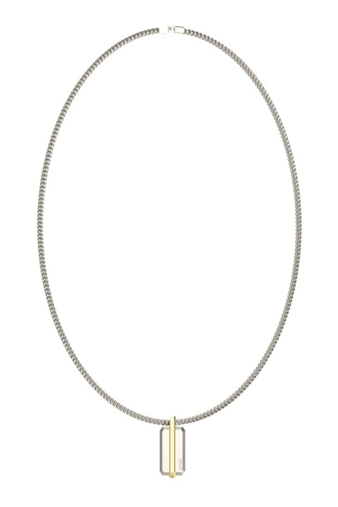 GUESS, Colier cu talisman, Auriu, Argintiu