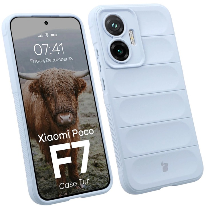 Husa Bizon Case Tur pentru Xiaomi POCO F7, Albastru deschis