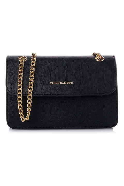 Vince Camuto, Keresztpántos műbőr táska logóval, Fekete