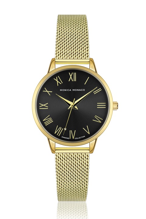 Monica Monaco, Karóra egy gyémánttal és hálós fémszíjjal, Aranyszín