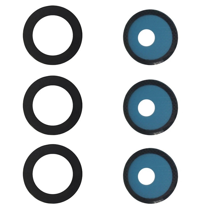 3 bucati lentile de sticla pentru camera spate, cu adeziv pre-aplicat, compatibile cu Samsung Galaxy S23 si Galaxy S23 Plus ，Geam de inlocuire pentru camera foto spate Samsung Galaxy S23/S23+